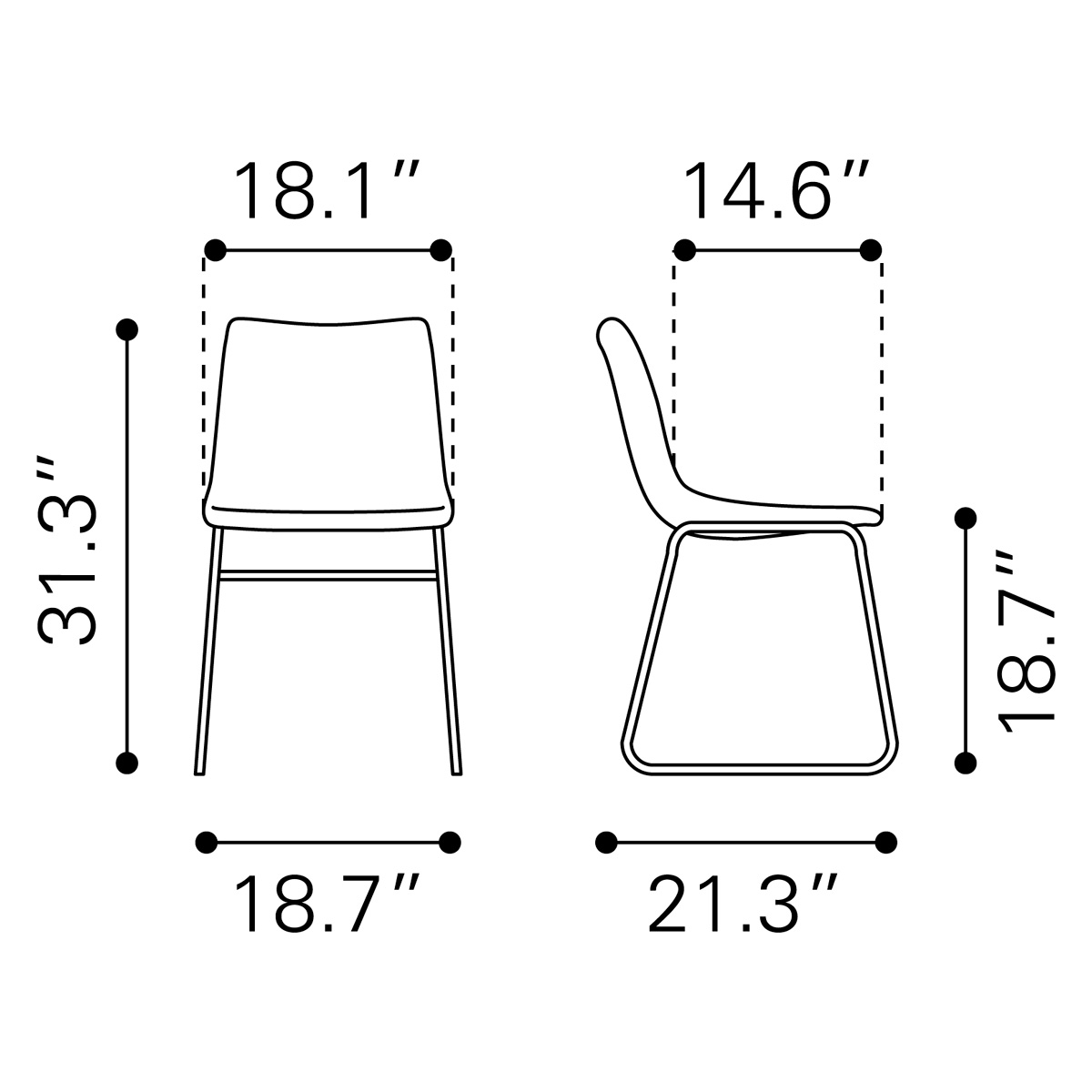 ZUO Smart Dining Chair (Set Of 2) - Vintage Espresso/Black