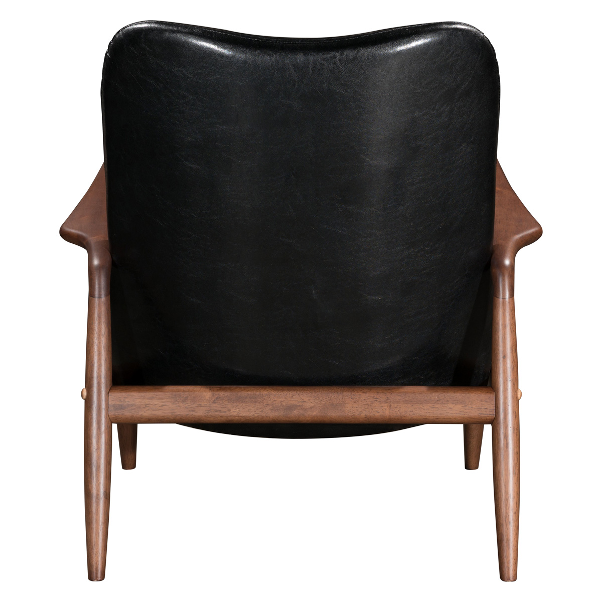 ZUO Bully Lounge Chair & Ottoman - Black/Walnut