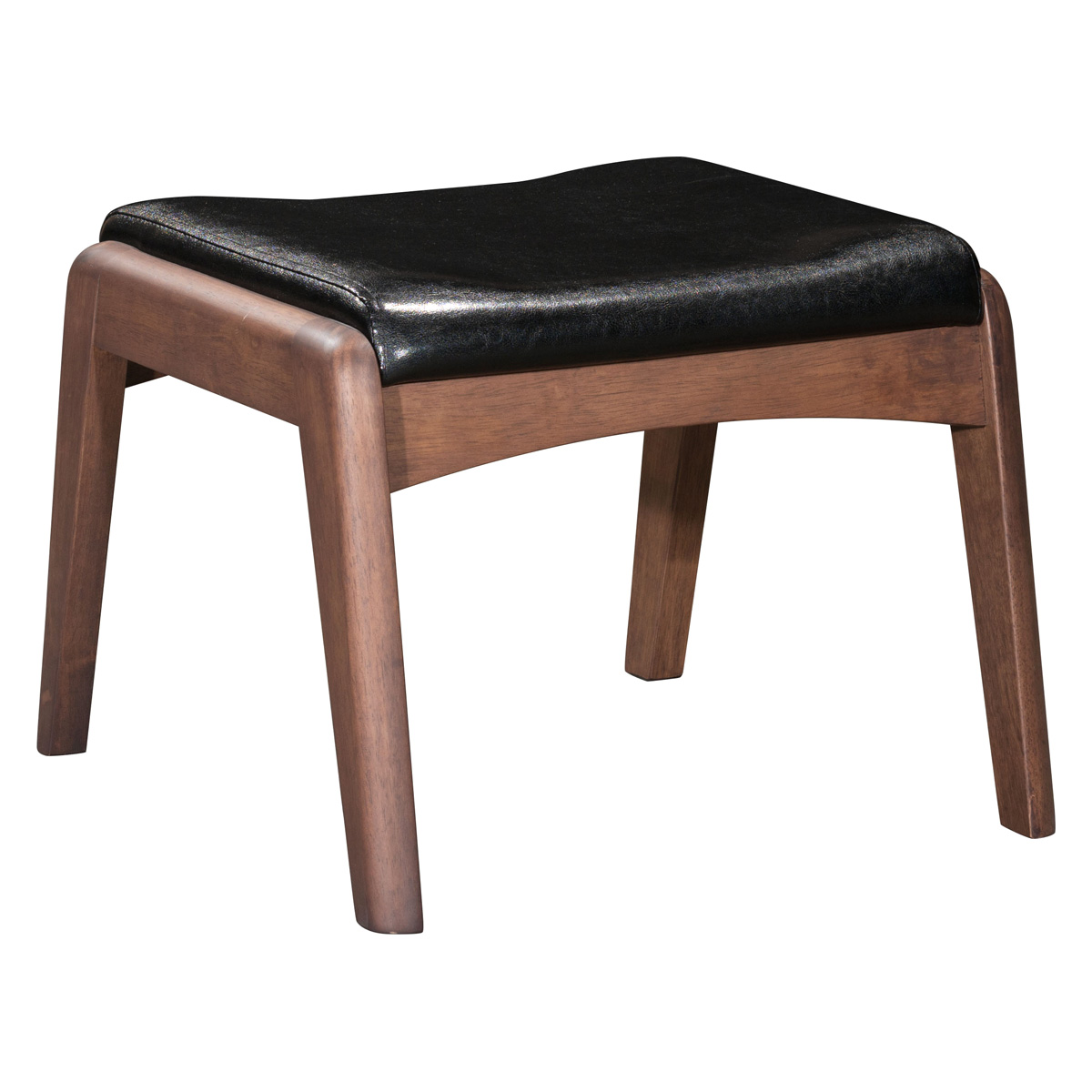 ZUO Bully Lounge Chair & Ottoman - Black/Walnut