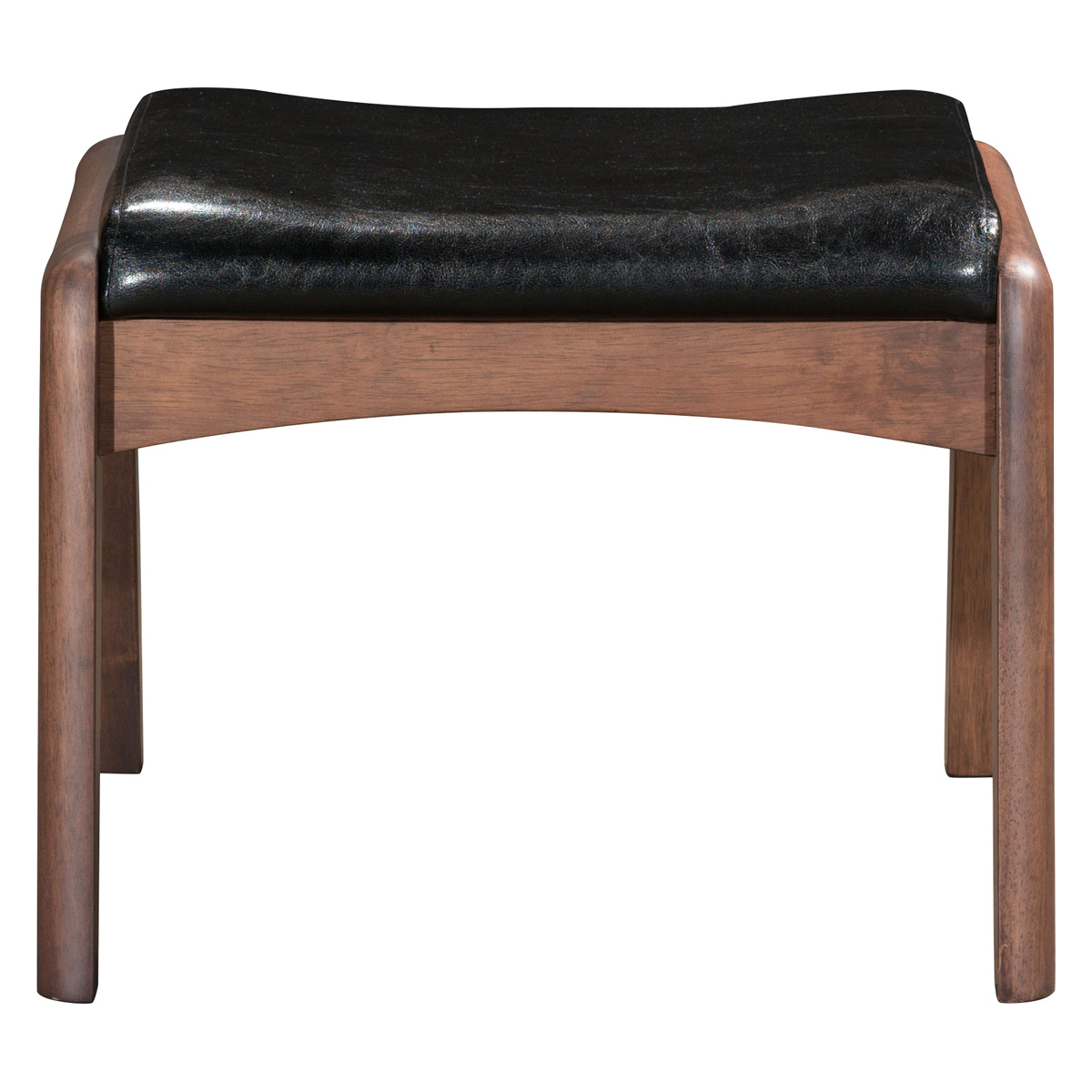 ZUO Bully Lounge Chair & Ottoman - Black/Walnut