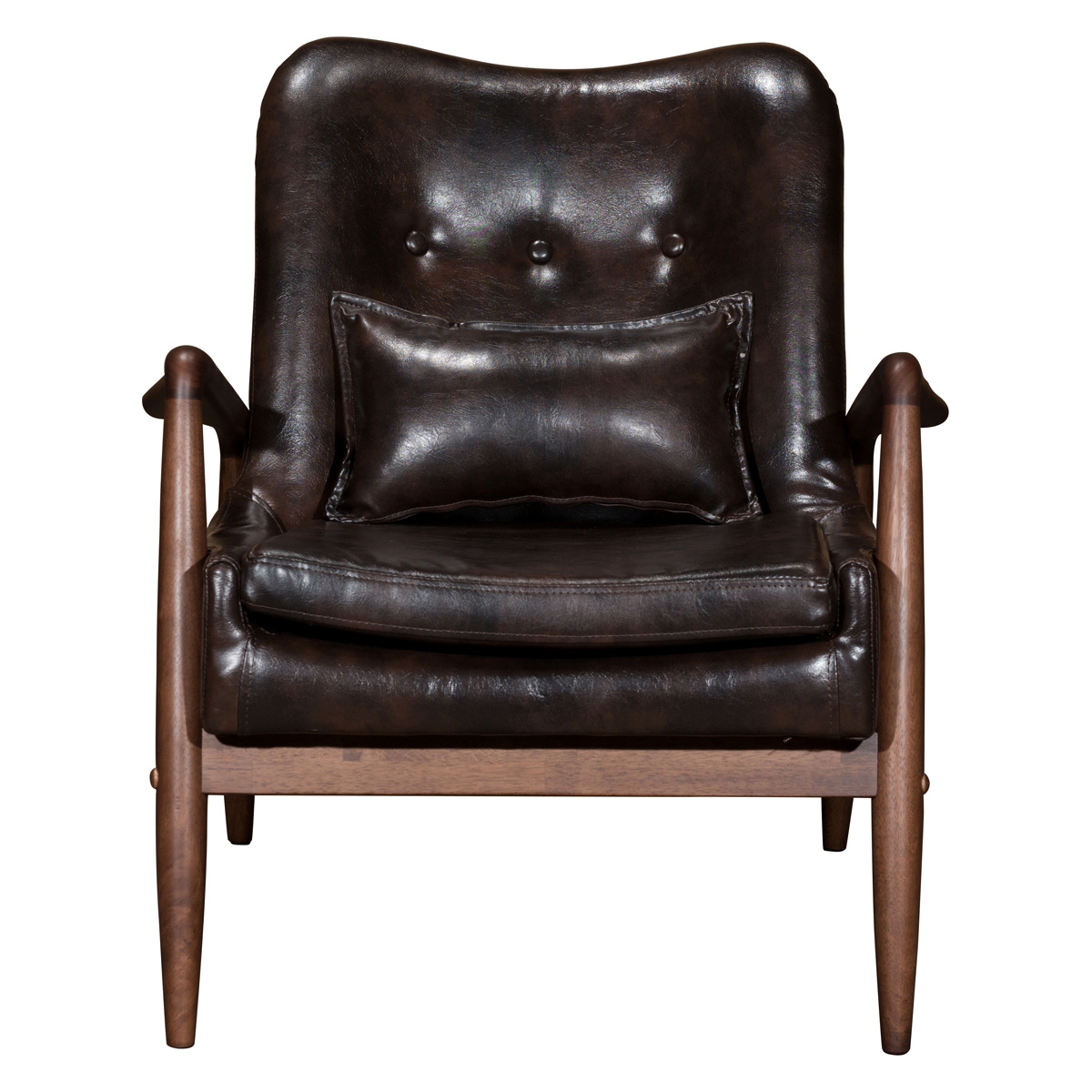 ZUO Bully Lounge Chair & Ottoman - Brown/Walnut