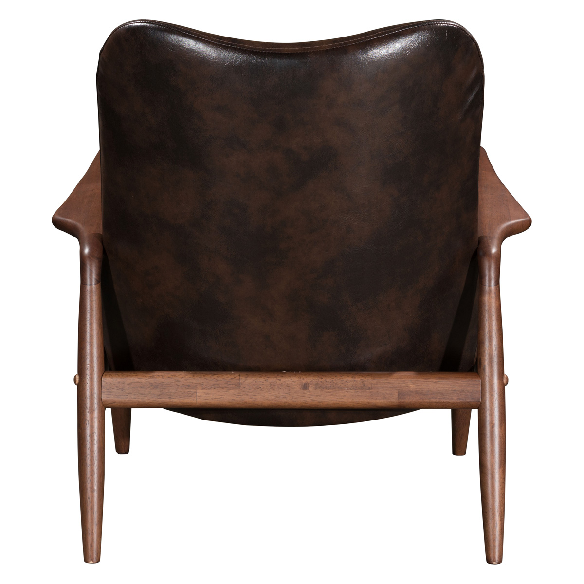 ZUO Bully Lounge Chair & Ottoman - Brown/Walnut