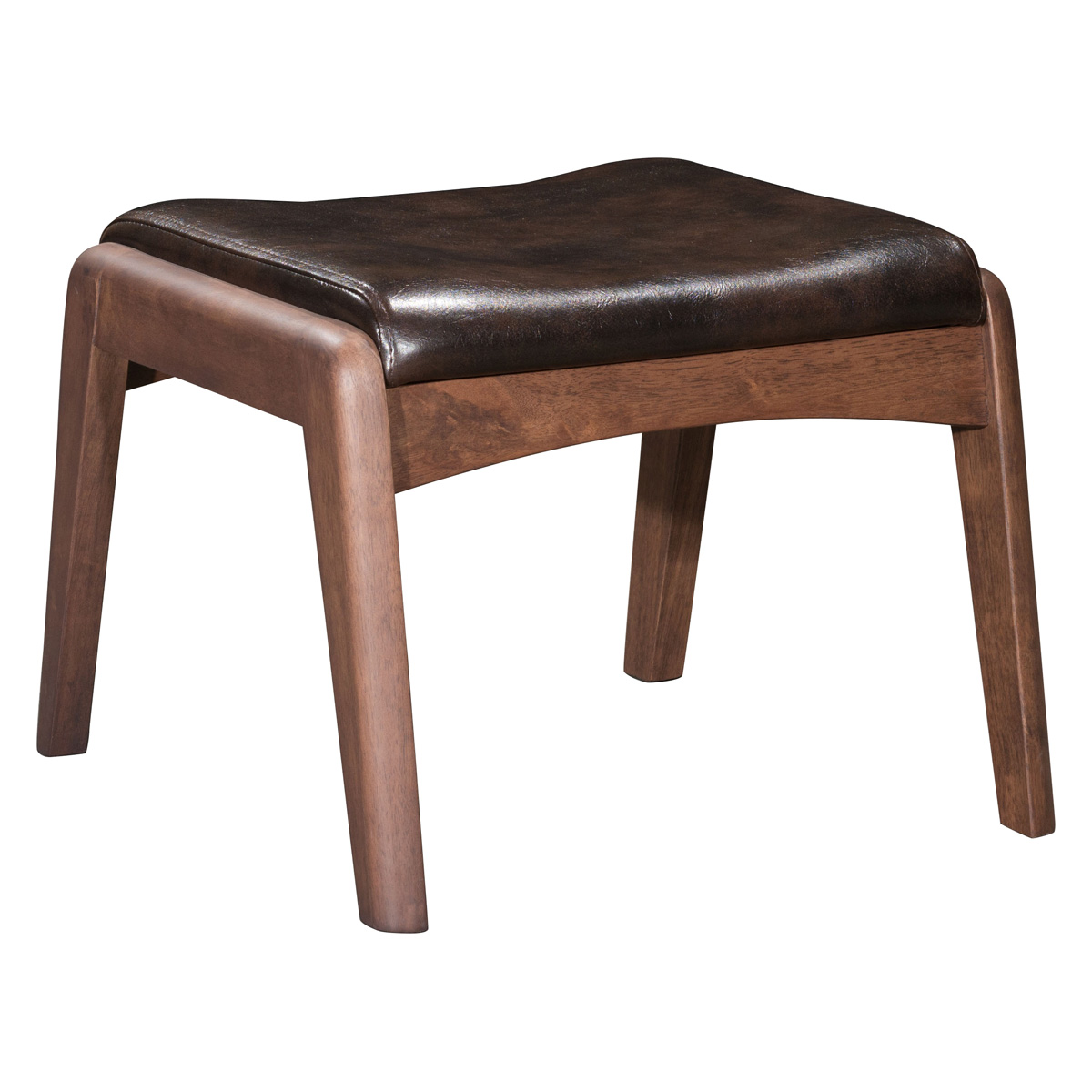 ZUO Bully Lounge Chair & Ottoman - Brown/Walnut