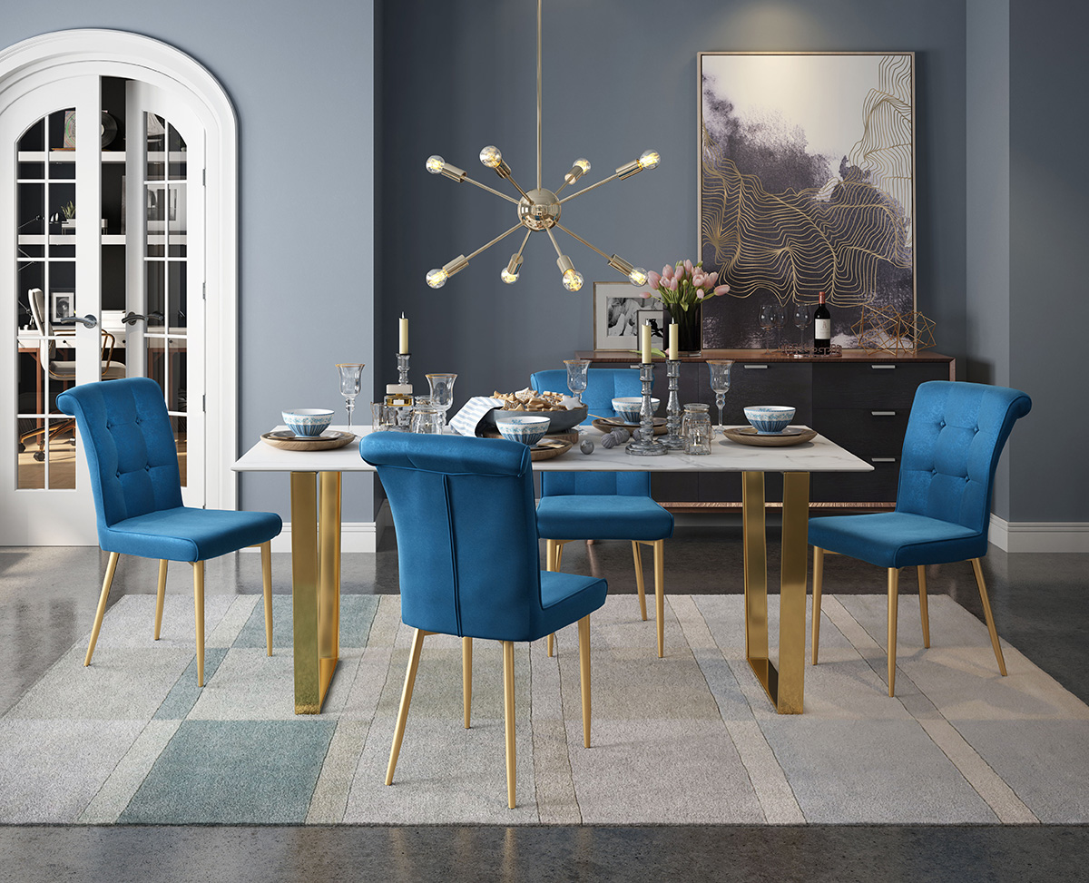 ZUO Atlas Dining Table - White/Gold