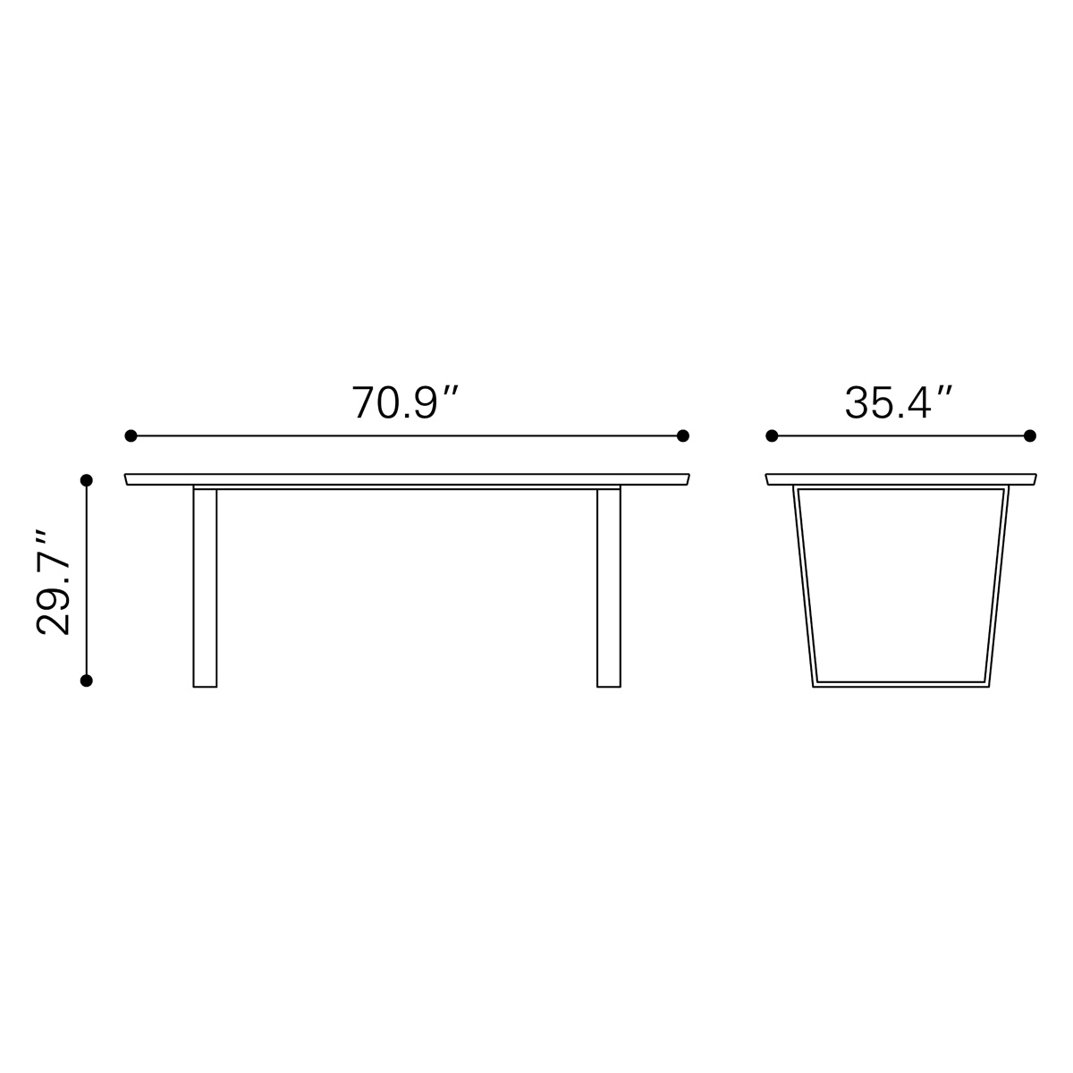 ZUO Atlas Dining Table - White/Gold