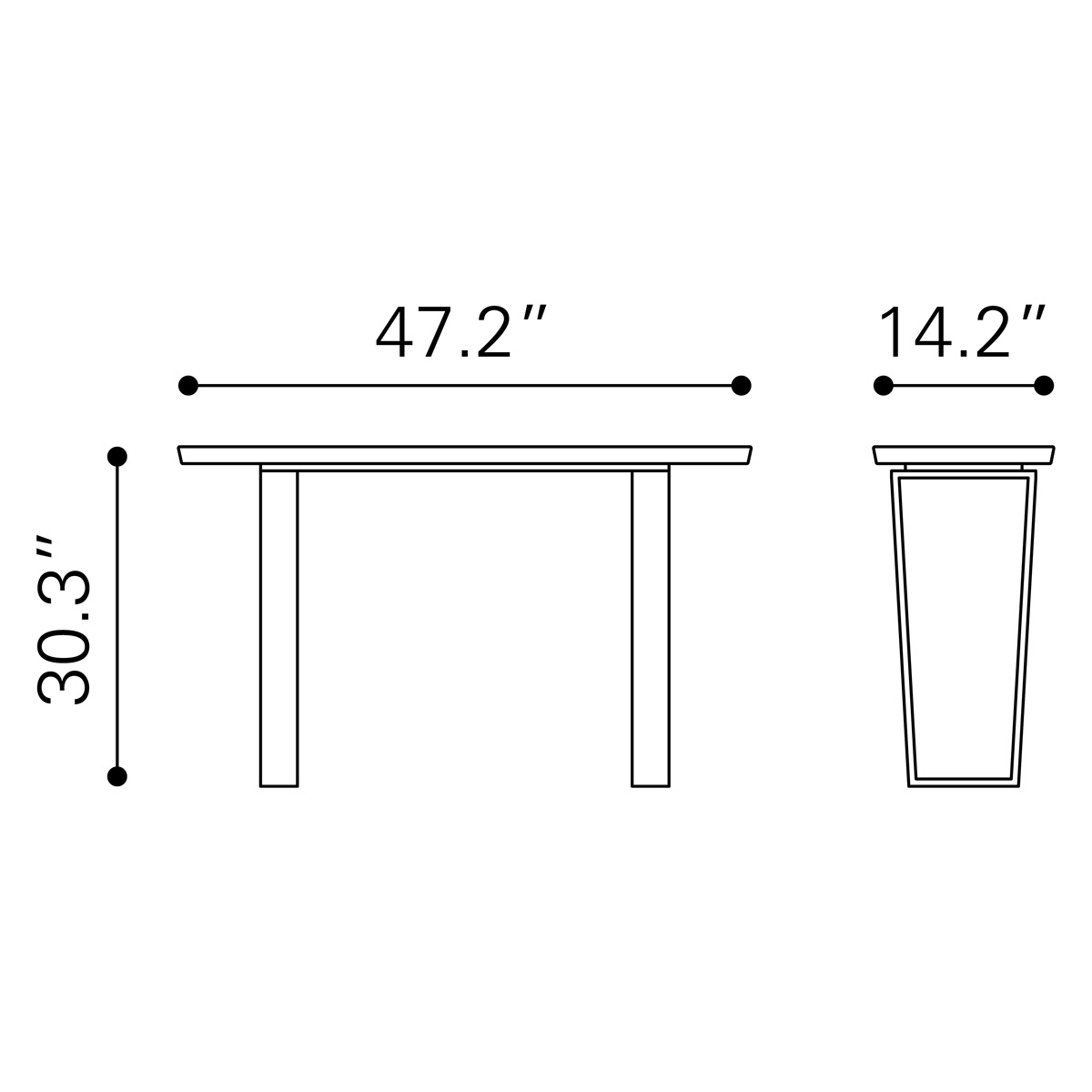 ZUO Atlas Console Table - White/Gold