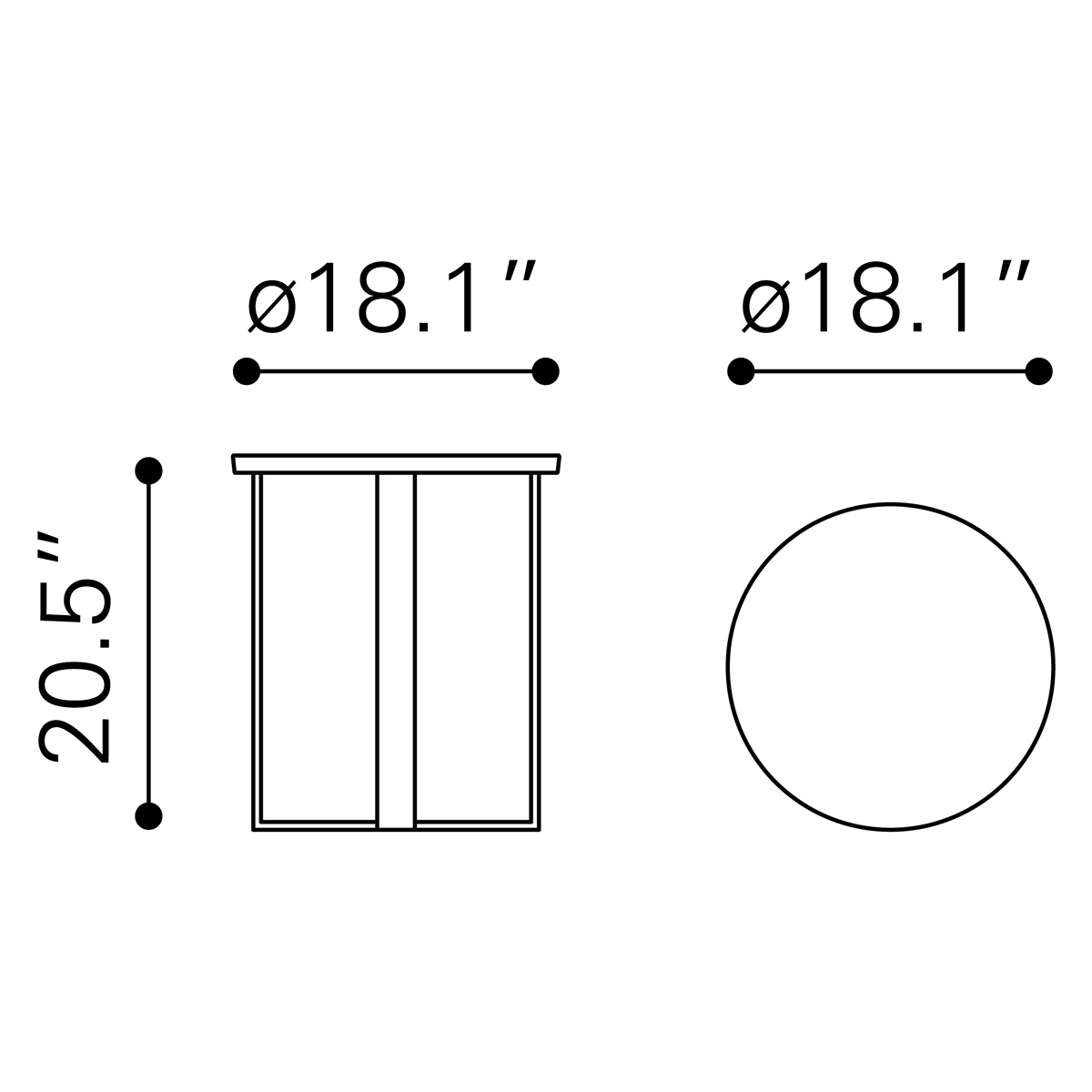 ZUO Atlas End Table - White/Gold