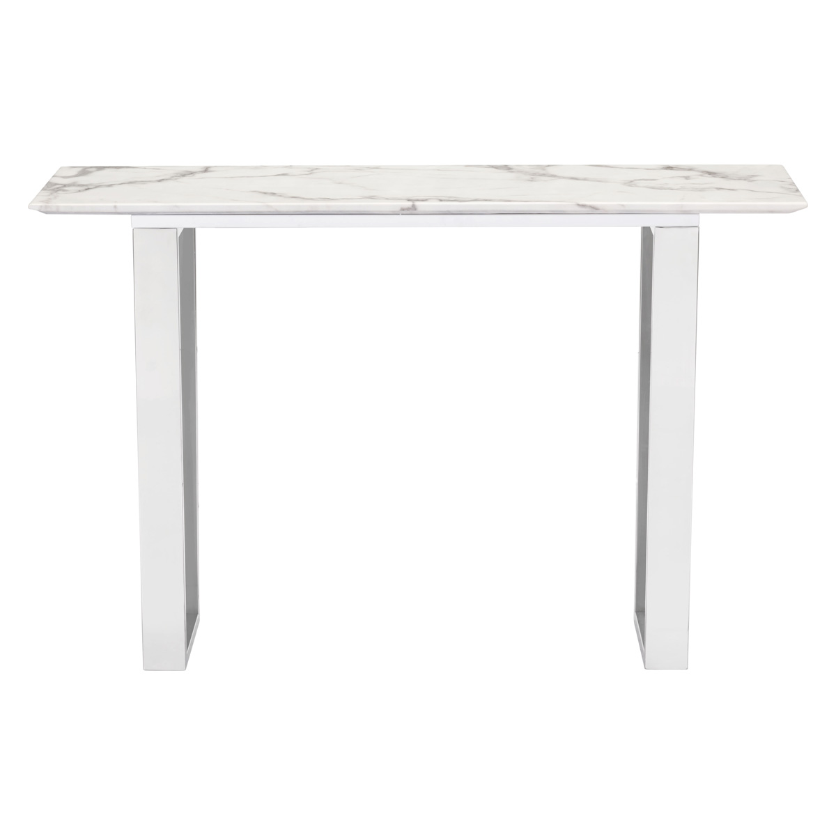 ZUO Atlas Console Table - White/Silver