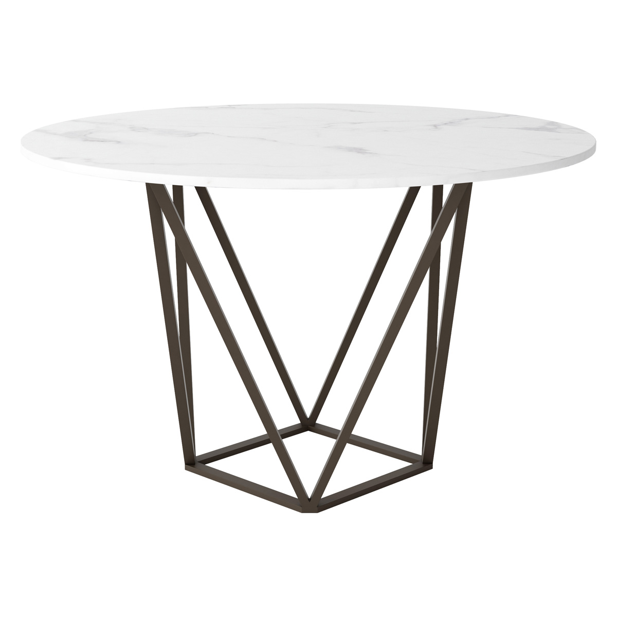 ZUO - Tintern Dining Table in White/Antique Brass/Dark Brown