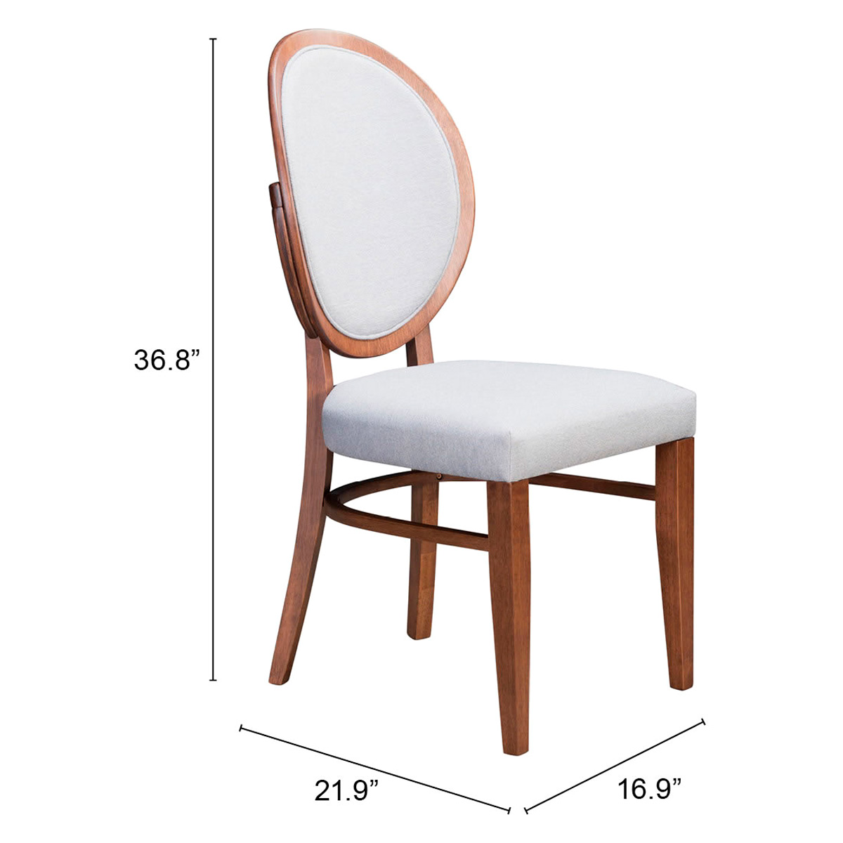 ZUO - Regents Dining Chair (Set Of 2) in Walnut/Light Gray