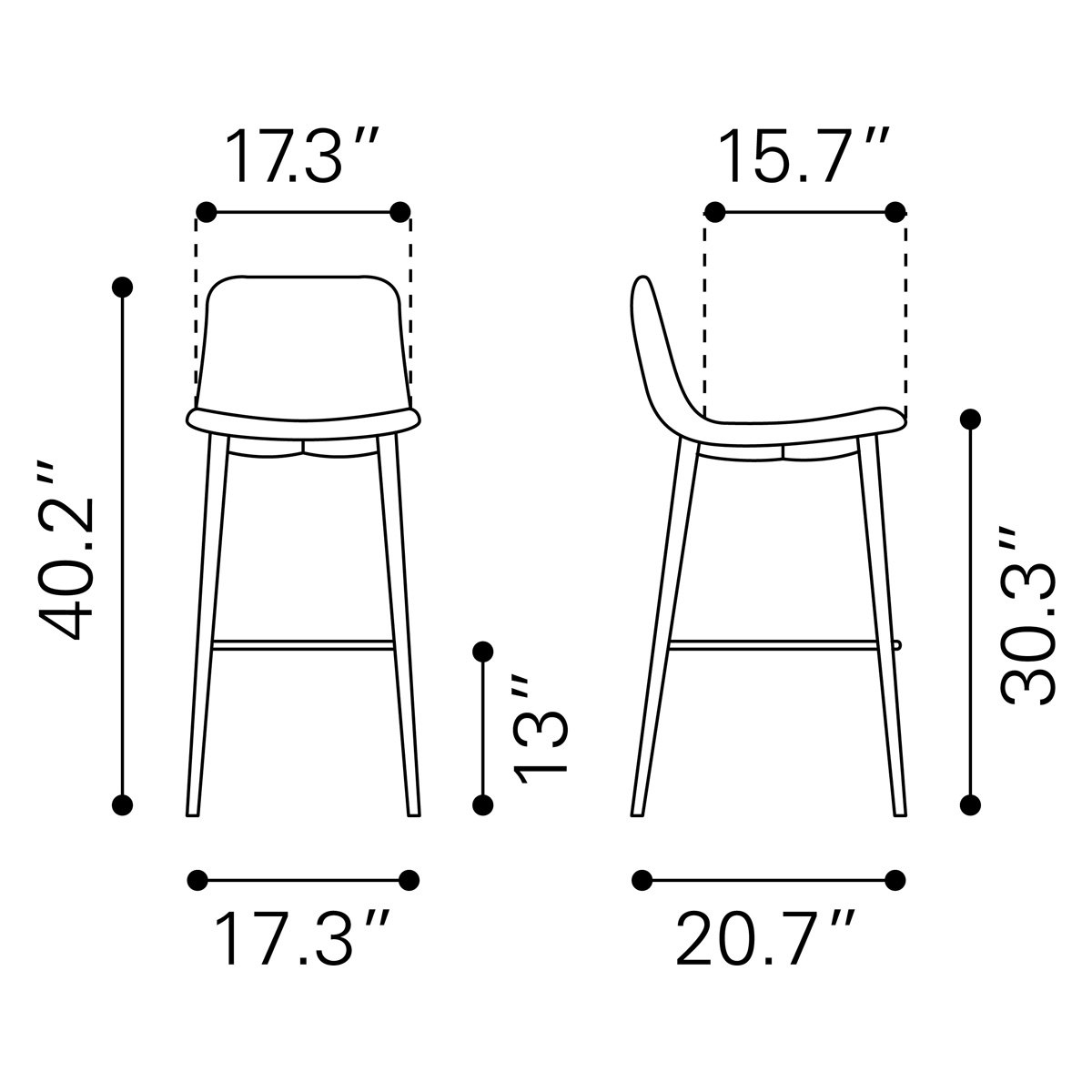 ZUO Tangiers Bar Chair Set - Taupe/Black