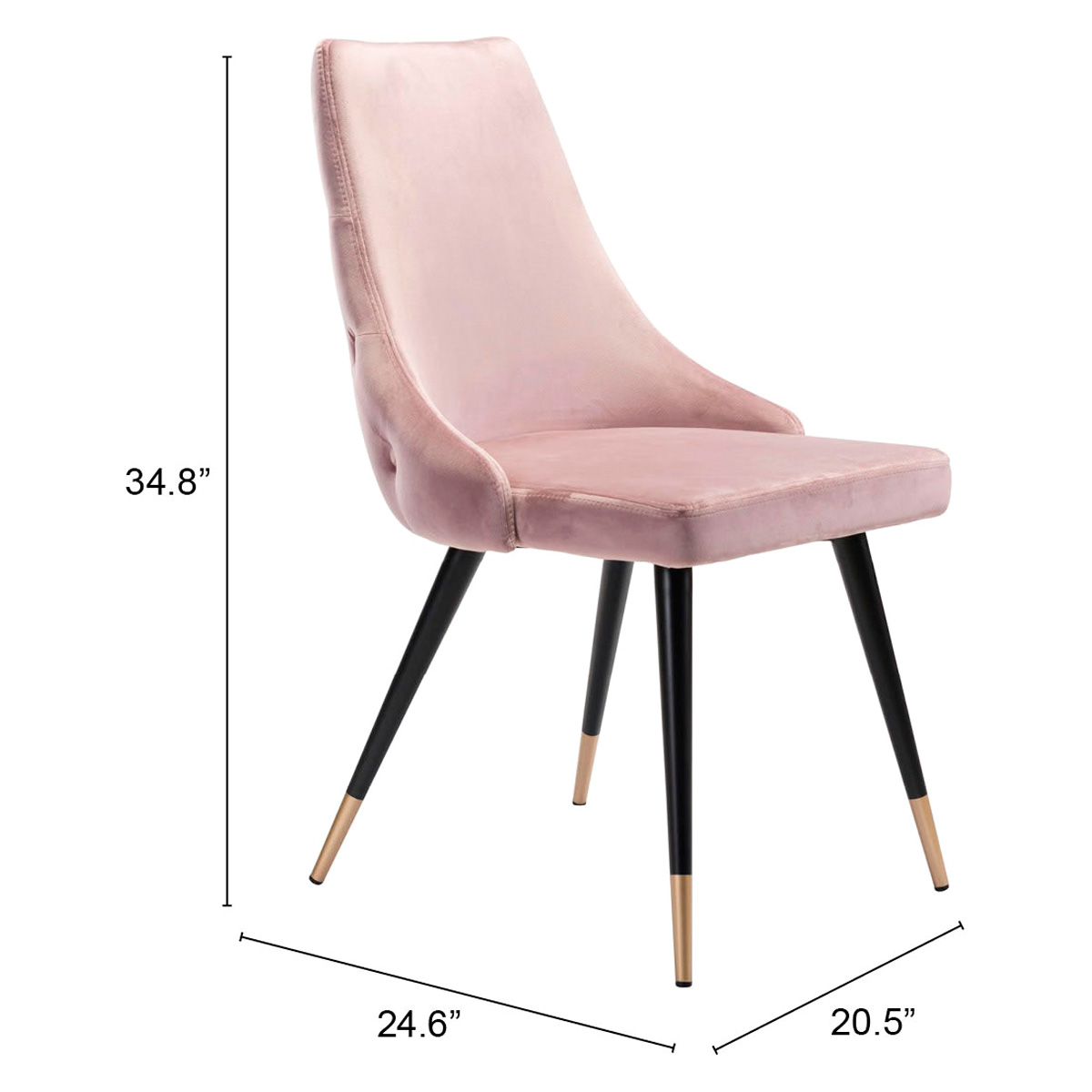 ZUO Piccolo Dining Chair (Set Of 2) - Pink/Black/Gold