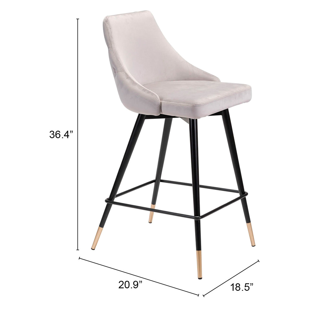 ZUO Piccolo Counter Chair - Gray/Black/Gold