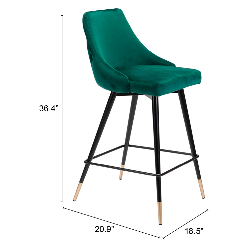 ZUO Piccolo Counter Chair - Green/Black/Gold