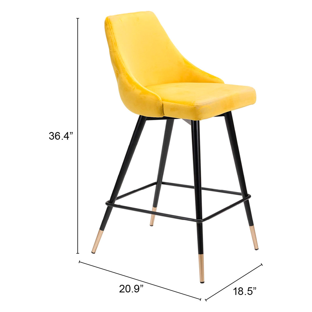 ZUO Piccolo Counter Chair - Yellow/Black/Gold