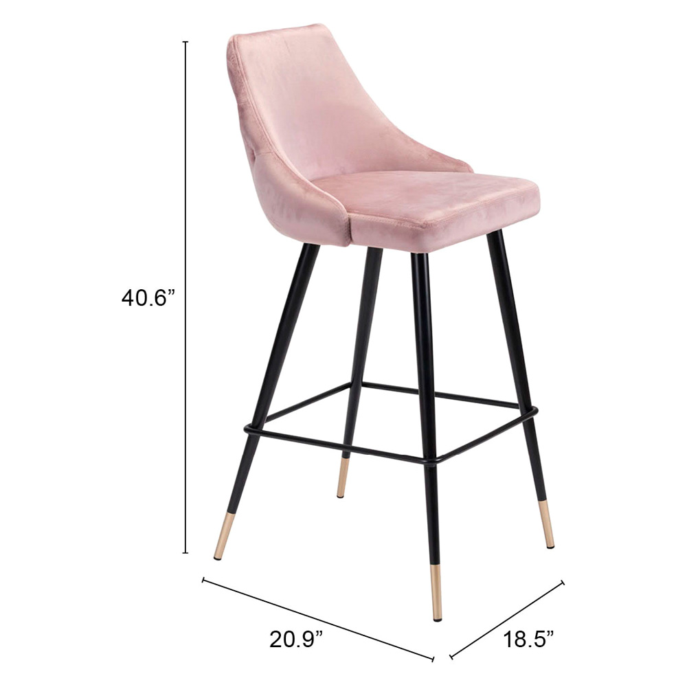 ZUO Piccolo Bar Chair - Pink/Black/Gold