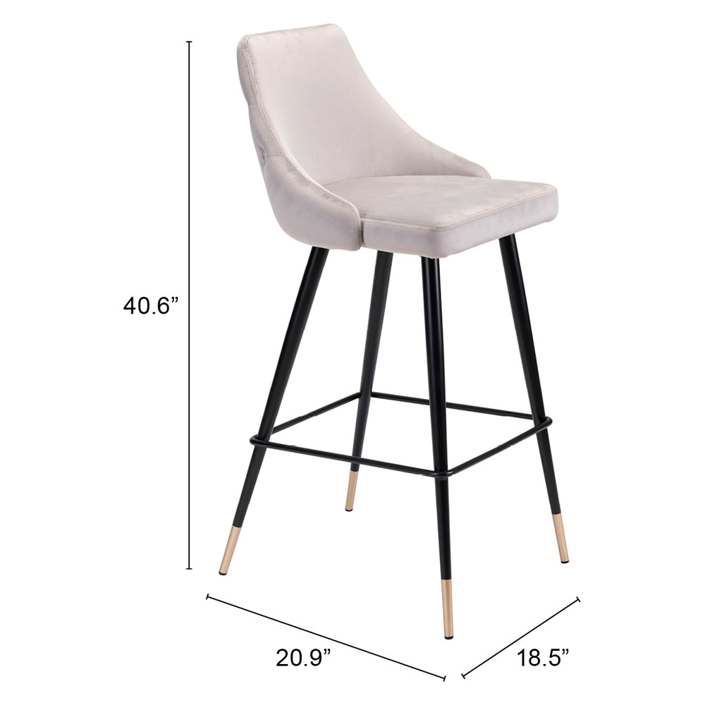 ZUO Piccolo Bar Chair - Gray/Black/Gold