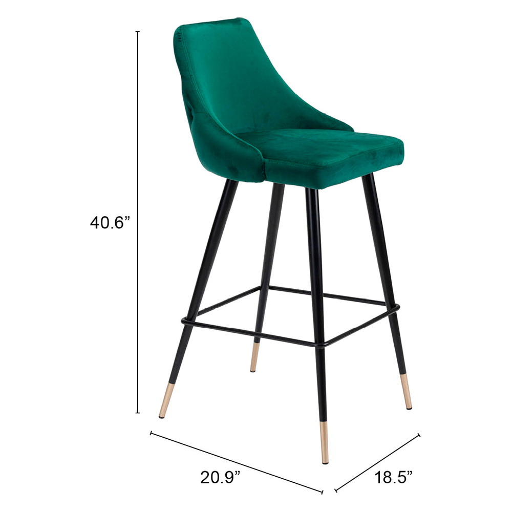 ZUO Piccolo Bar Chair - Green/Black/Gold