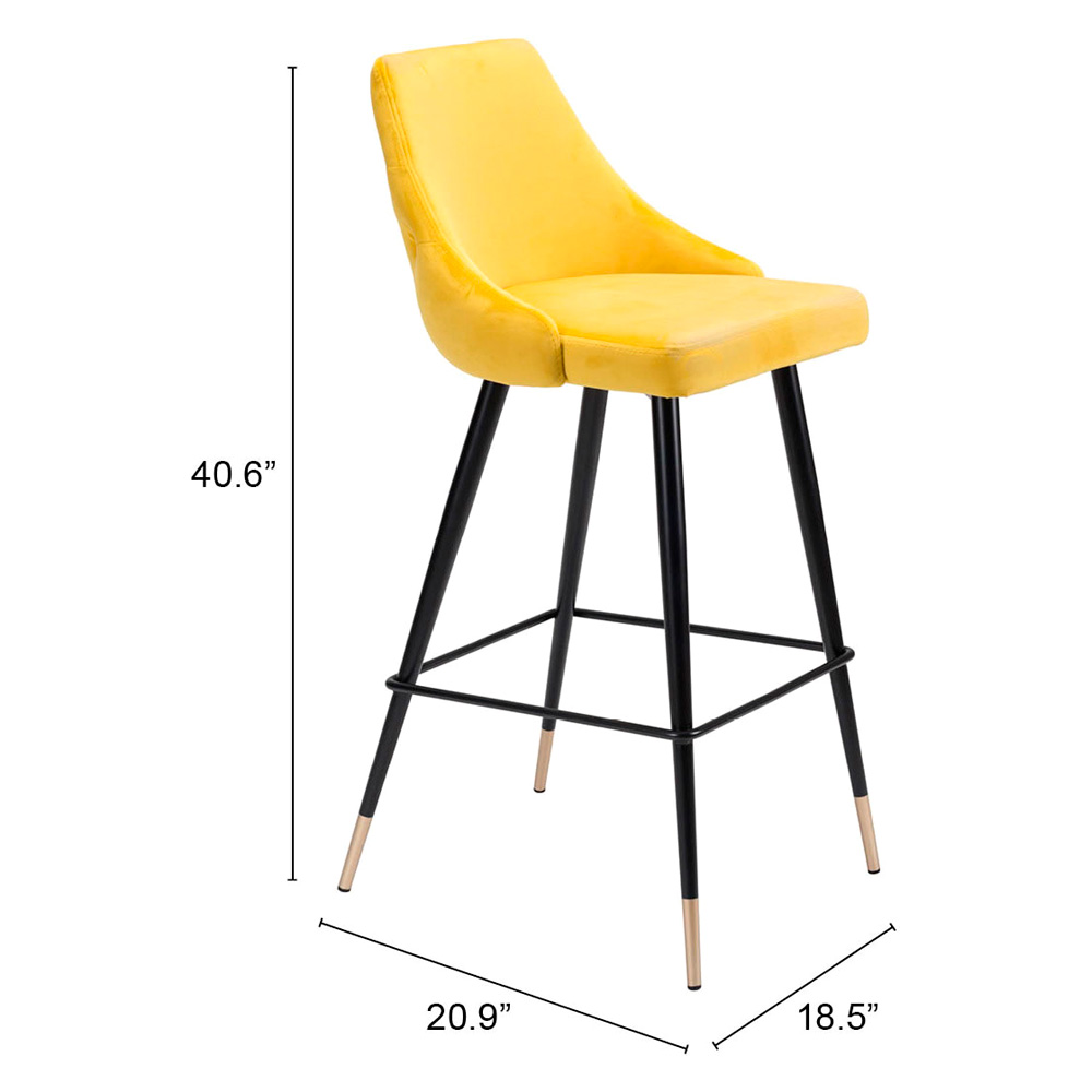 ZUO Piccolo Bar Chair - Yellow/Black/Gold