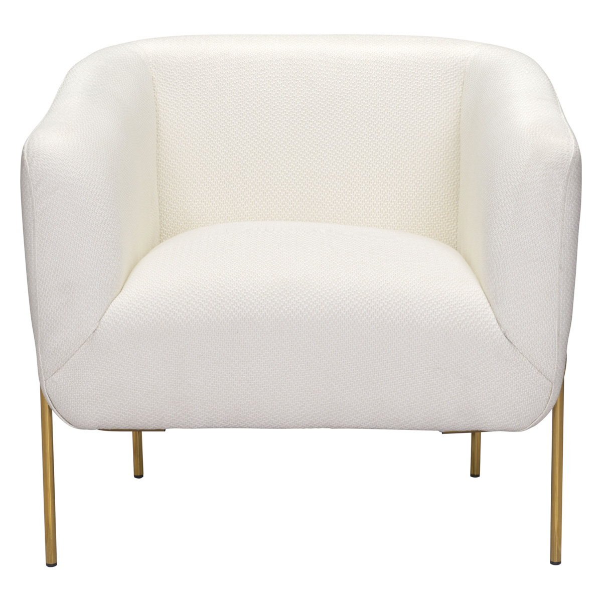 ZUO™ Micaela Arm Chair - Ivory/Gold