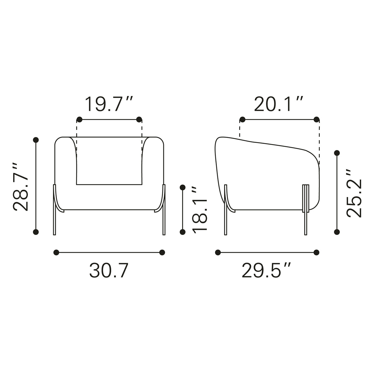 ZUO™ Micaela Arm Chair - Ivory/Gold