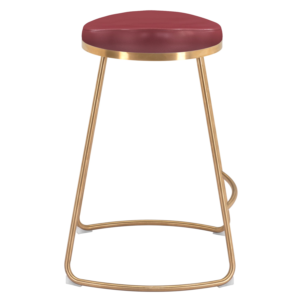 ZUO Bree Counter Stool (Set Of 2) - Burgundy/Gold