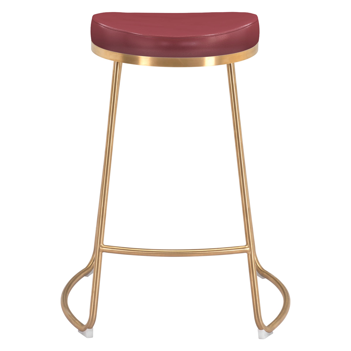 ZUO Bree Counter Stool (Set Of 2) - Burgundy/Gold