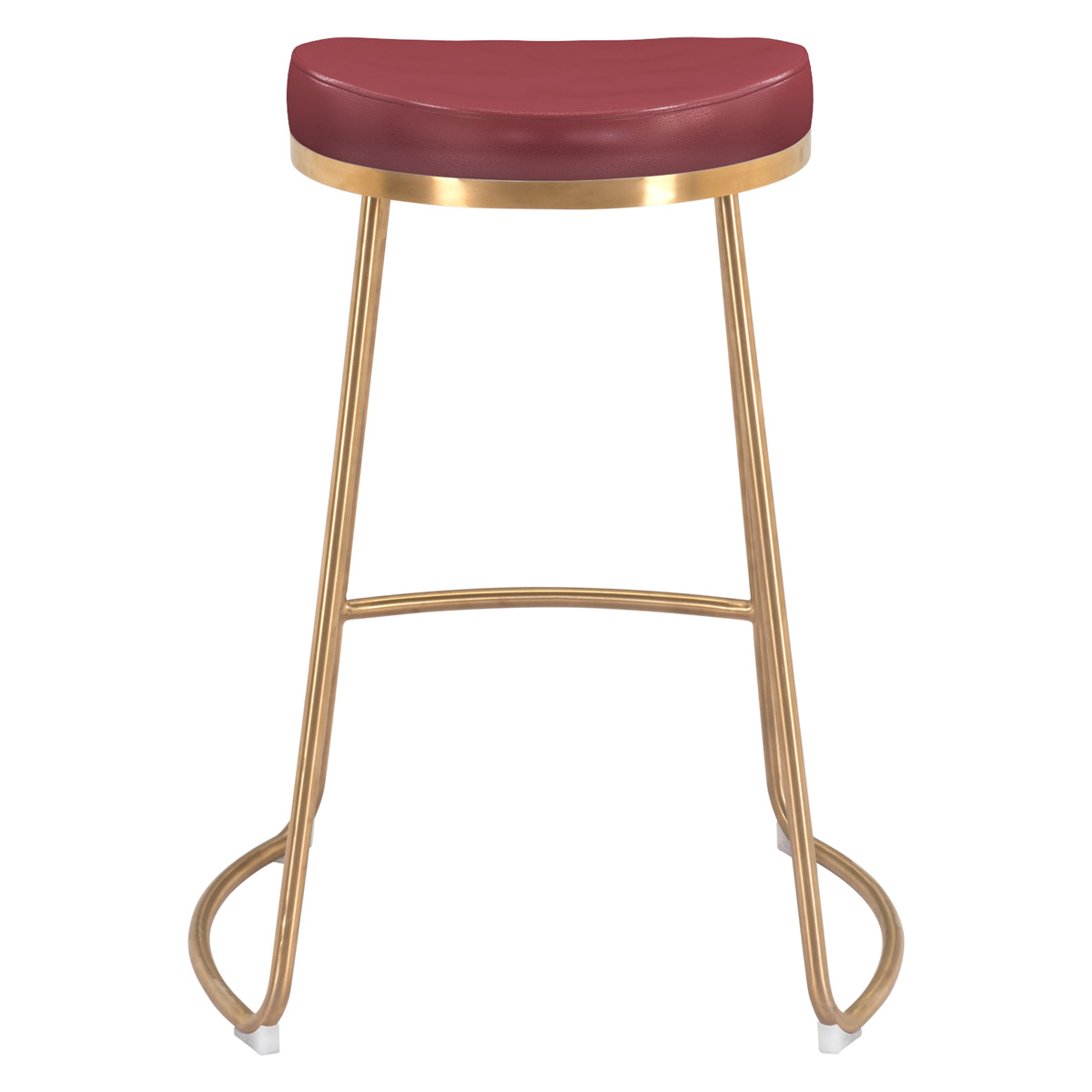 ZUO Bree Counter Stool (Set Of 2) - Burgundy/Gold