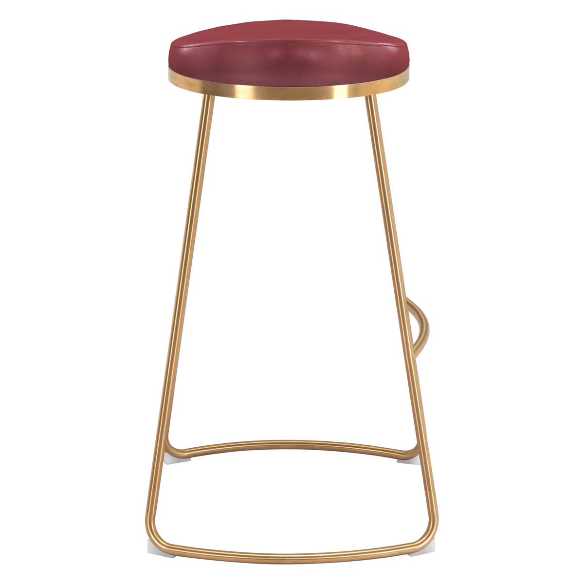 ZUO Bree Barstool (Set Of 2) - Burgundy/Gold