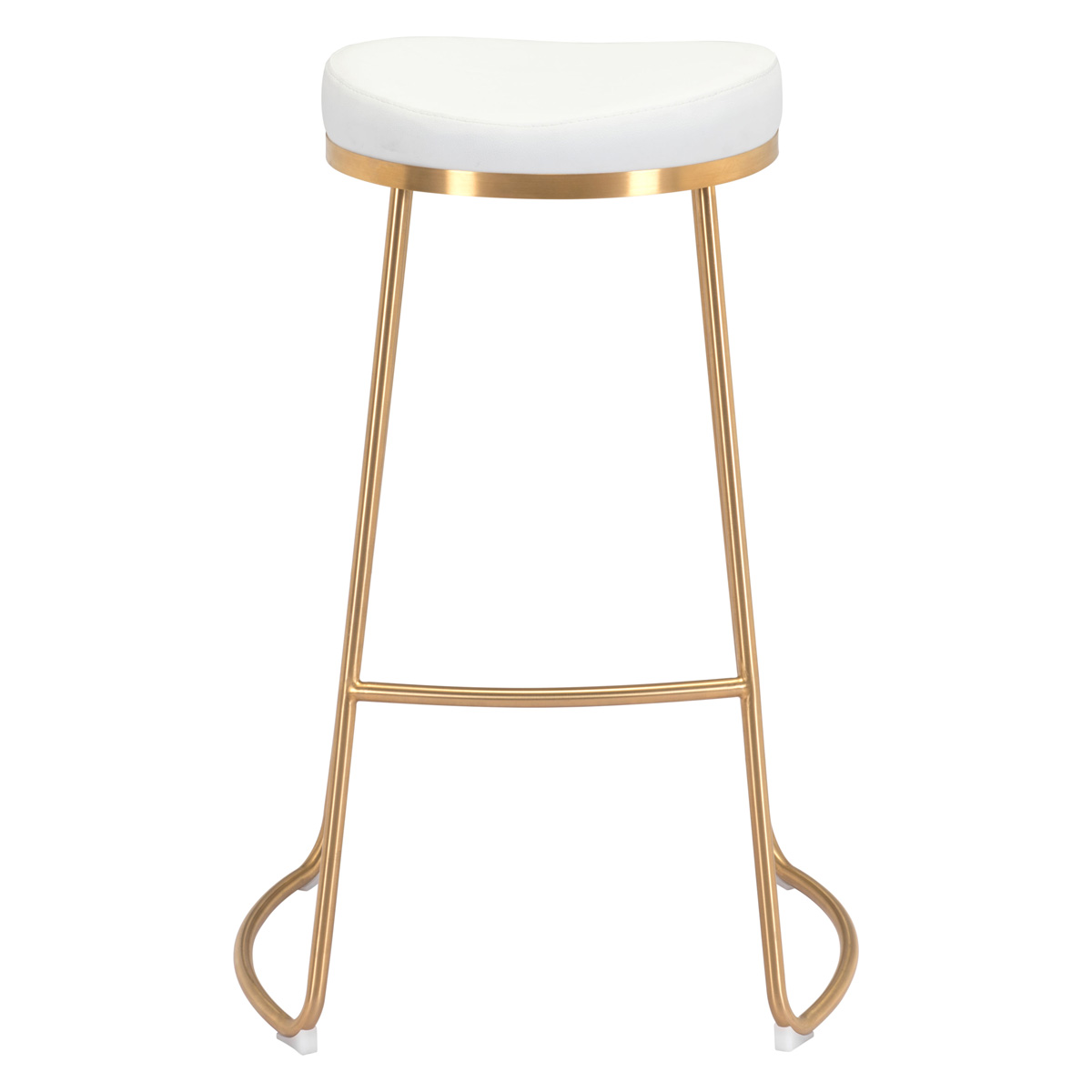 ZUO Bree Barstool (Set Of 2) - White/Gold