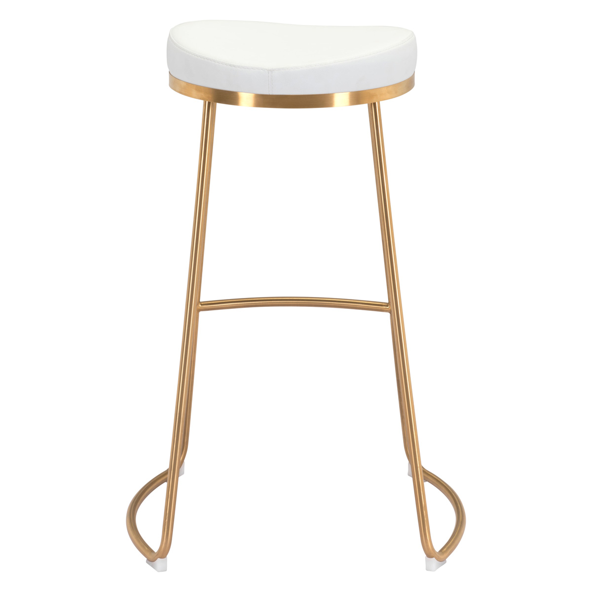 ZUO Bree Barstool (Set Of 2) - White/Gold