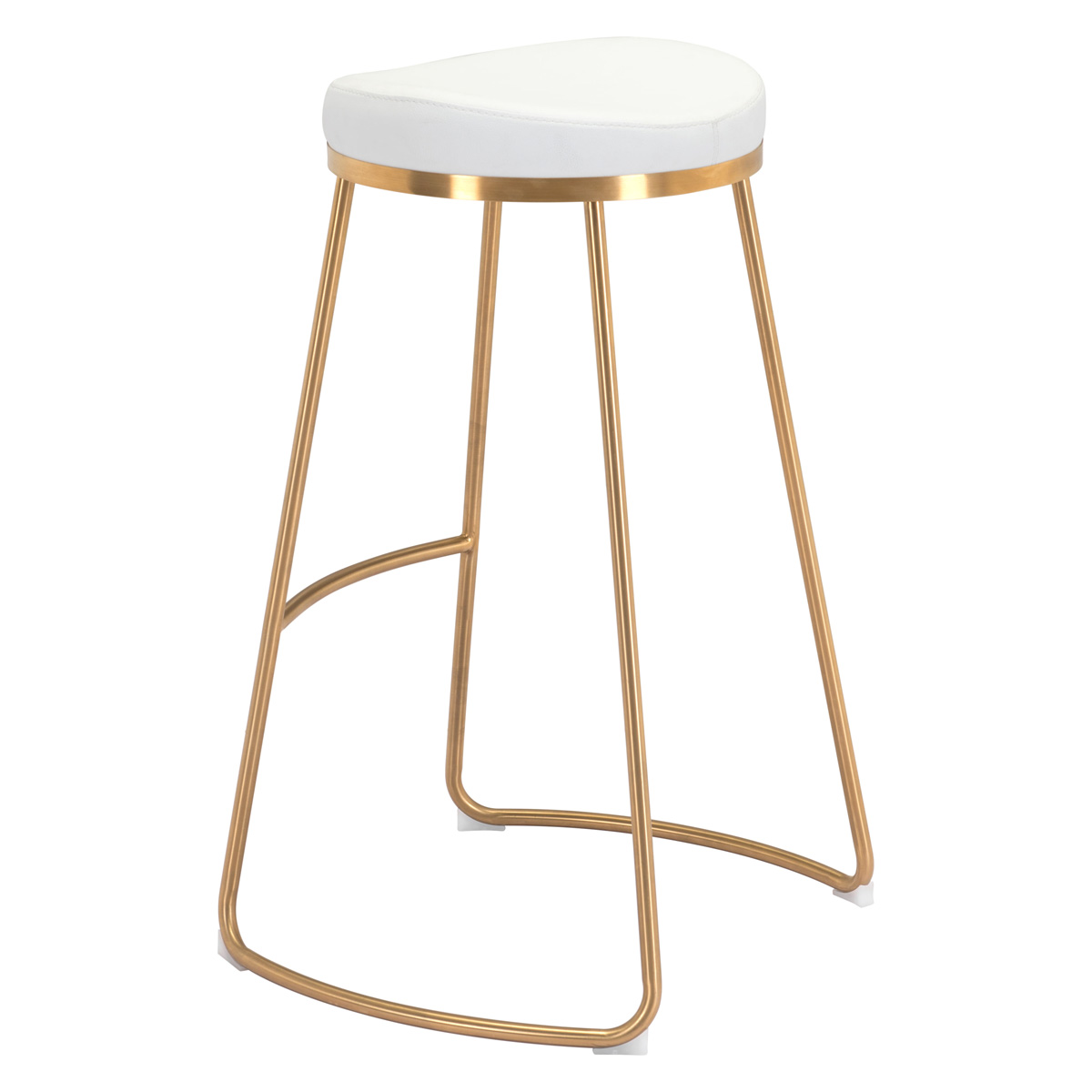 ZUO Bree Barstool (Set Of 2) - White/Gold