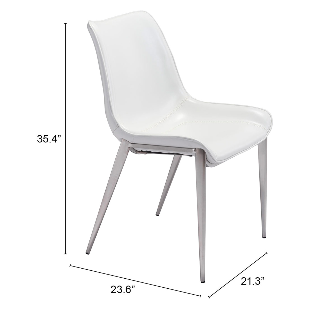 ZUO Magnus Dining Chair (Set Of 2) - White/Silver