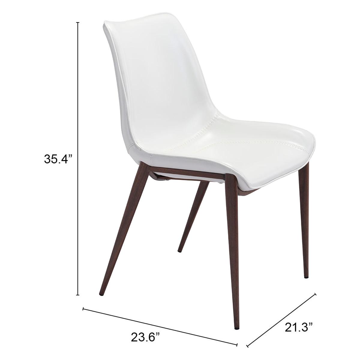 ZUO Magnus Dining Chair (Set Of 2) - White/Dark Brown