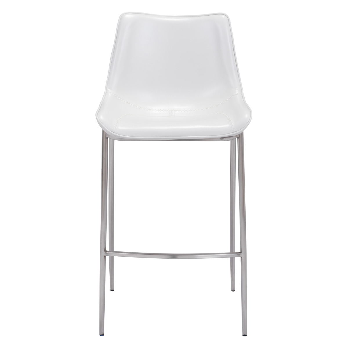 ZUO Magnus Bar Chair (Set Of 2) - White/Silver