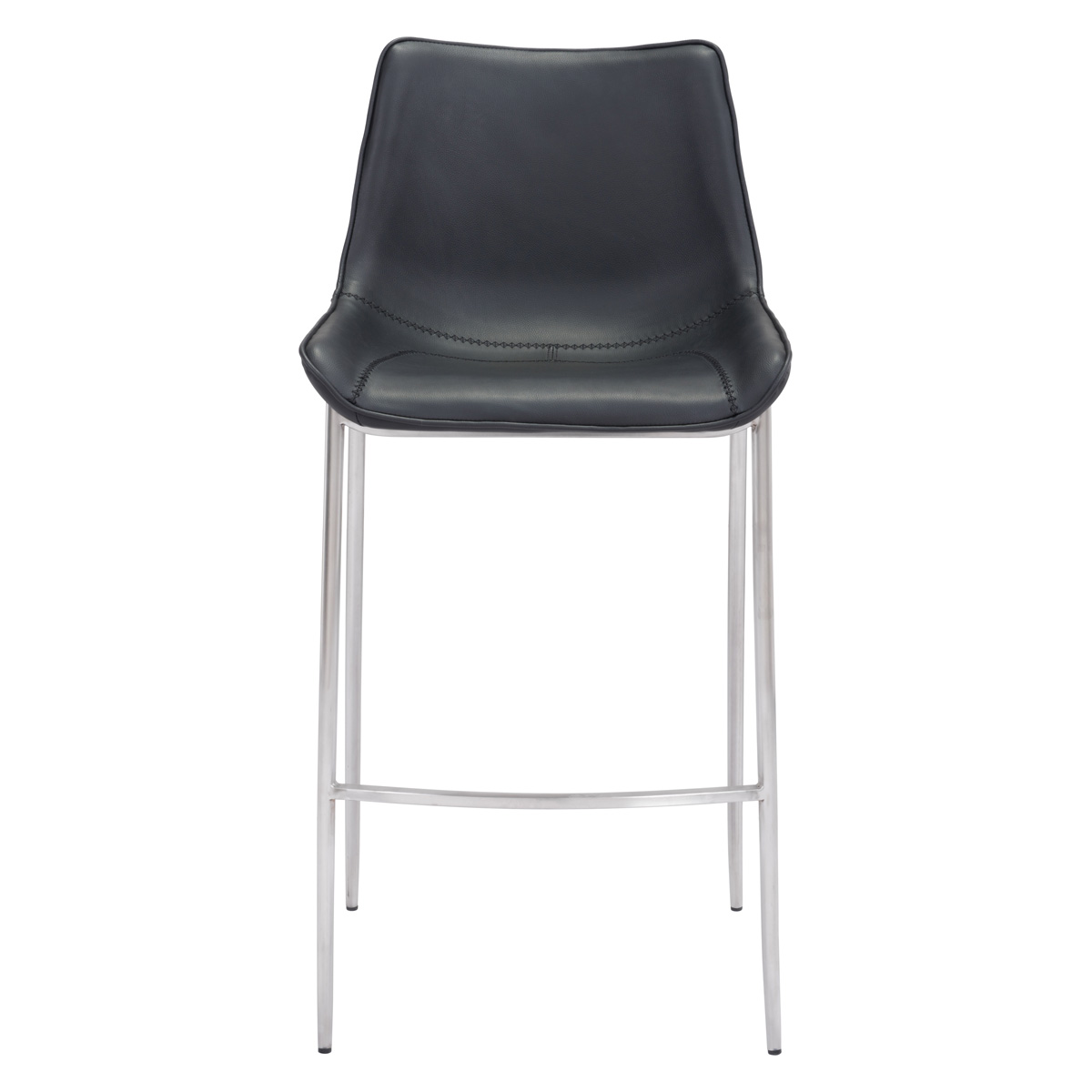 ZUO Magnus Bar Chair (Set Of 2) - Black/Silver