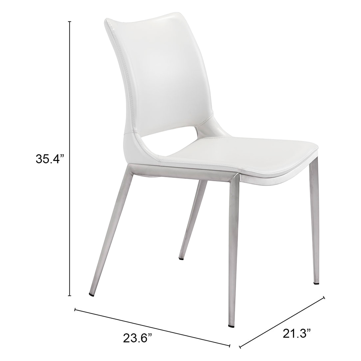 ZUO™ Ace Dining Chair (Set Of 2) - White/Silver