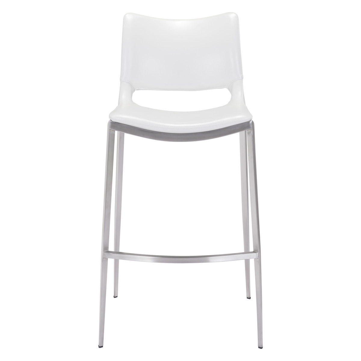 ZUO Ace Bar Chair (Set Of 2) - White/Silver