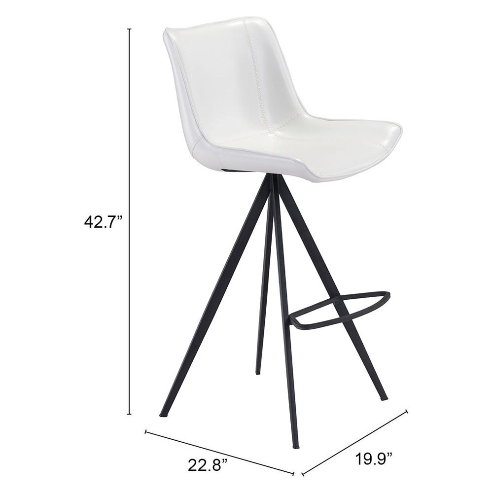 ZUO Aki Bar Chair (Set Of 2) - White/Black