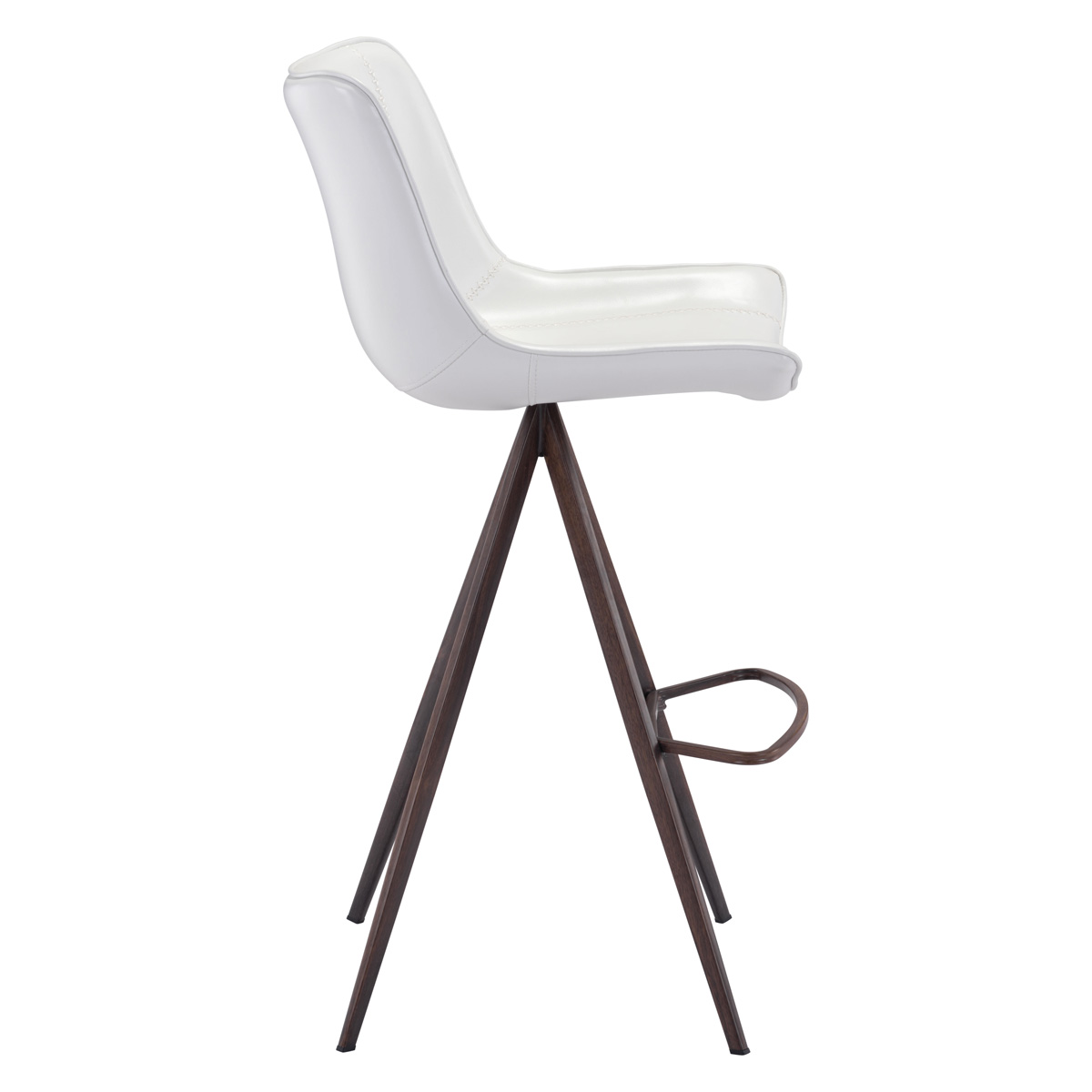 ZUO Aki Bar Chair (Set Of 2) - White/Dark Brown