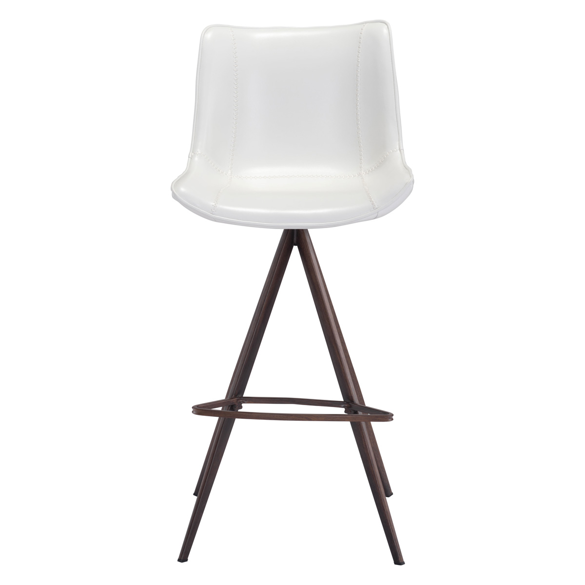 ZUO Aki Bar Chair (Set Of 2) - White/Dark Brown