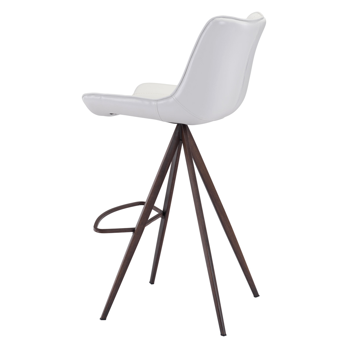 ZUO Aki Bar Chair (Set Of 2) - White/Dark Brown