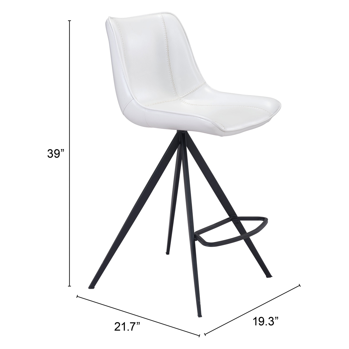 ZUO Aki Counter Chair (Set Of 2) - White/Black