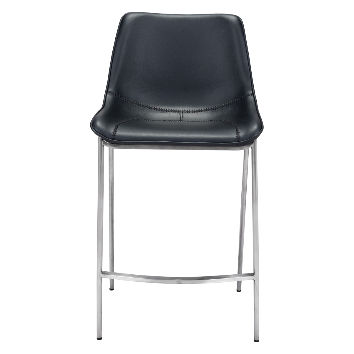 ZUO Magnus Counter Chair (Set Of 2) - Black/Silver