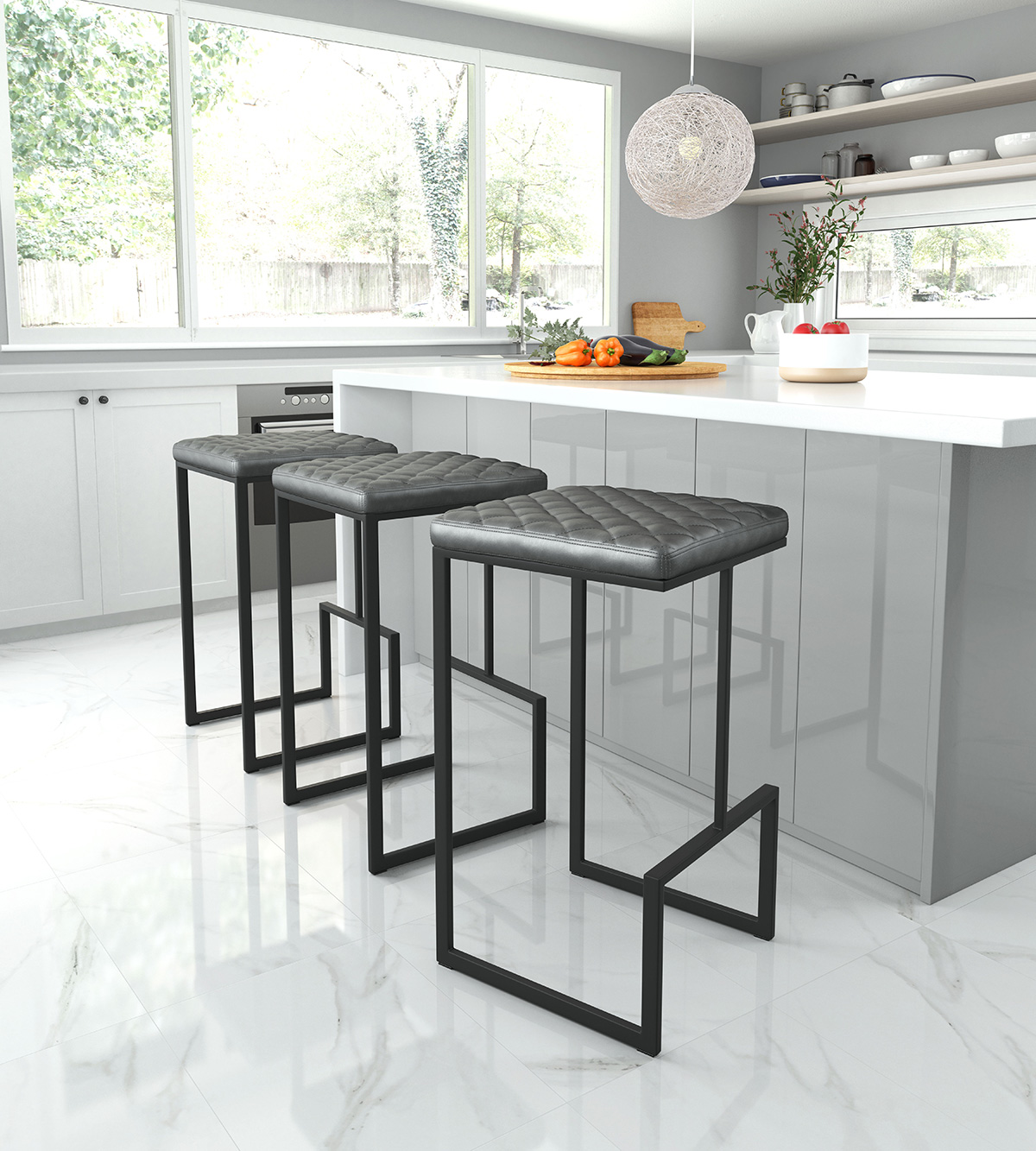 ZUO Element Barstool - Gray/Black