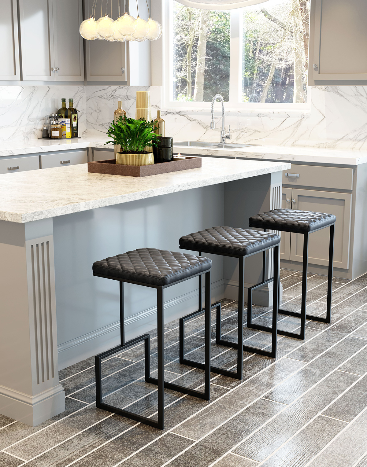 ZUO Element Barstool - Gray/Black