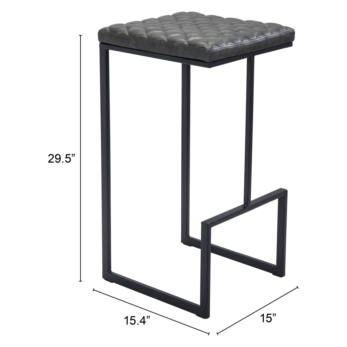 ZUO Element Barstool - Gray/Black