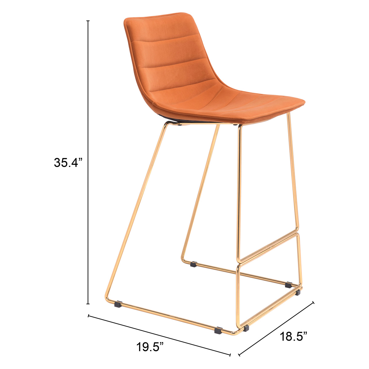 ZUO Adele Bar Chair - Orange