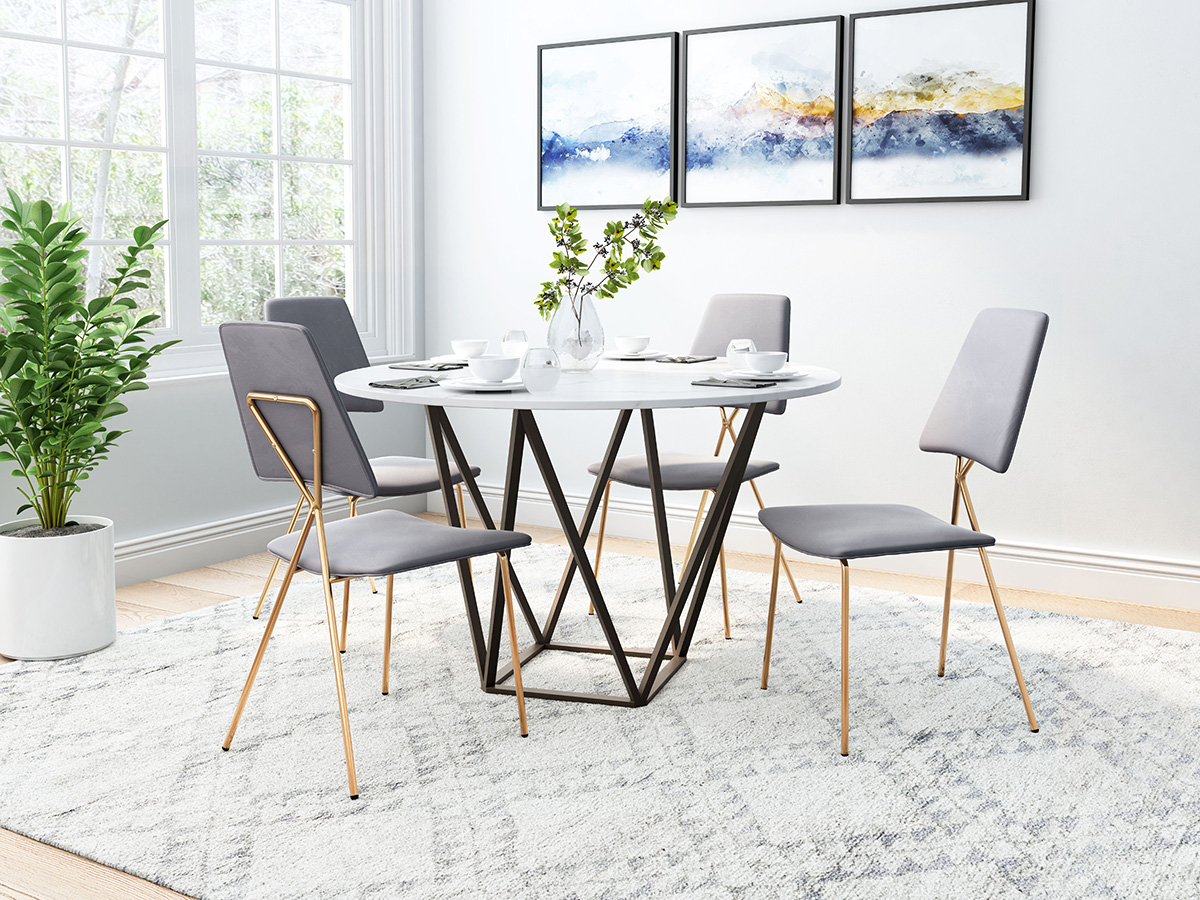 ZUO Chloe Dining Chair (Set Of 2) - Gray/Gold