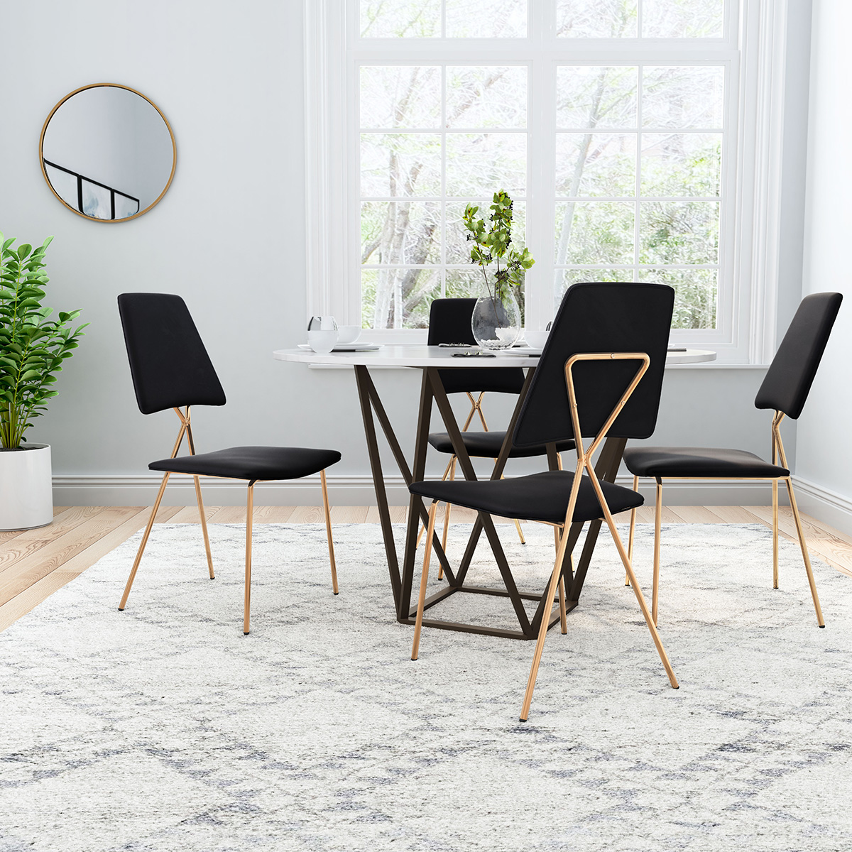 ZUO™ Chloe Dining Chair (Set Of 2) - Black/Gold